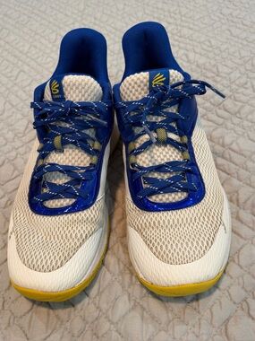 Under Armour Curry 3Z6 Warriors Home Basketball Shoes Men’s 9 Blue White Yellow